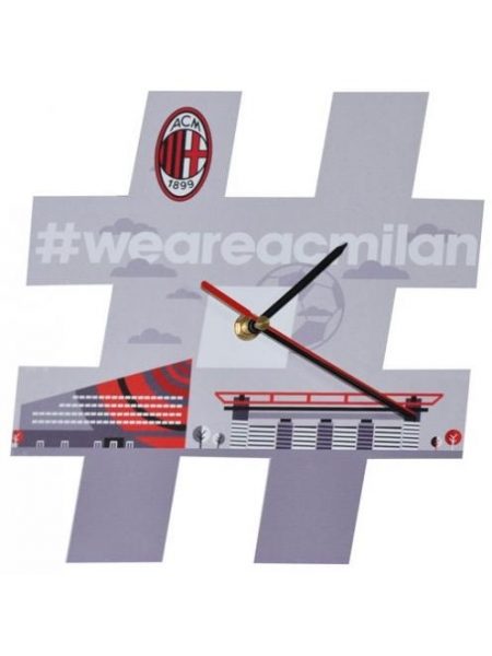 Orologio da parete in plexiglass We are AC MILAN
